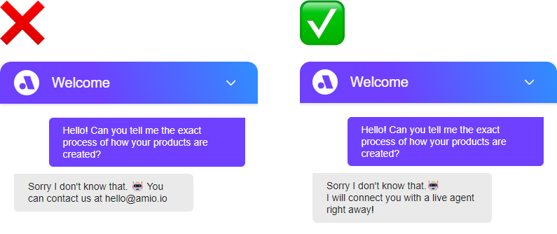 Image - Example of a good way to connect to human in chatbot