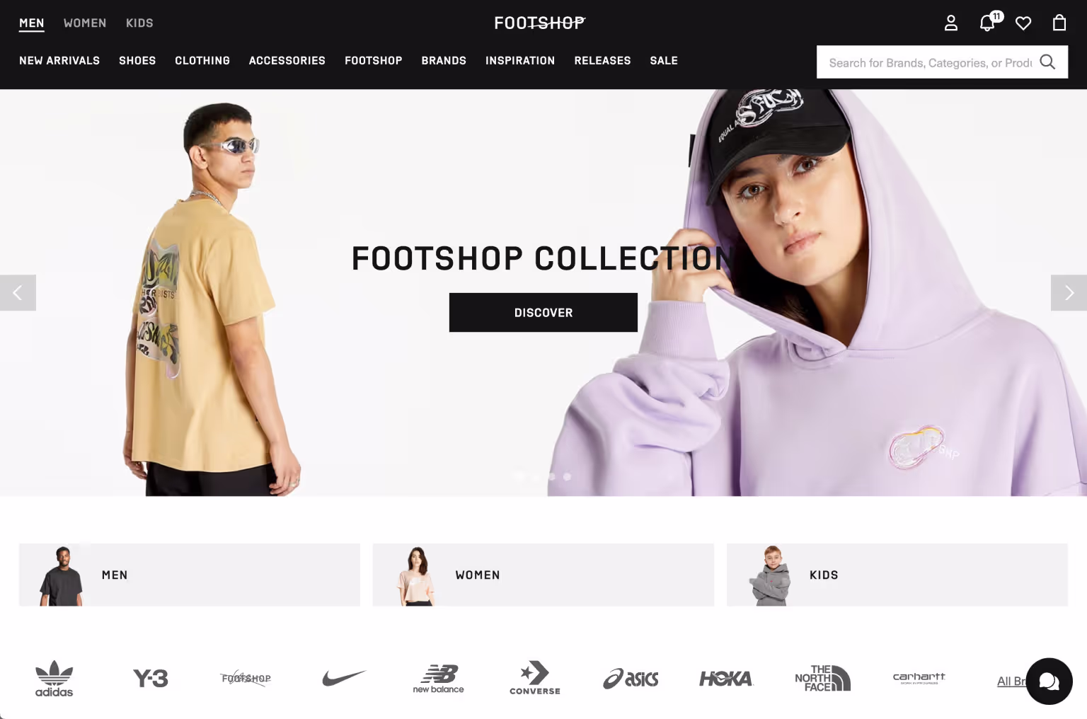 Screenshot from Footshop's website